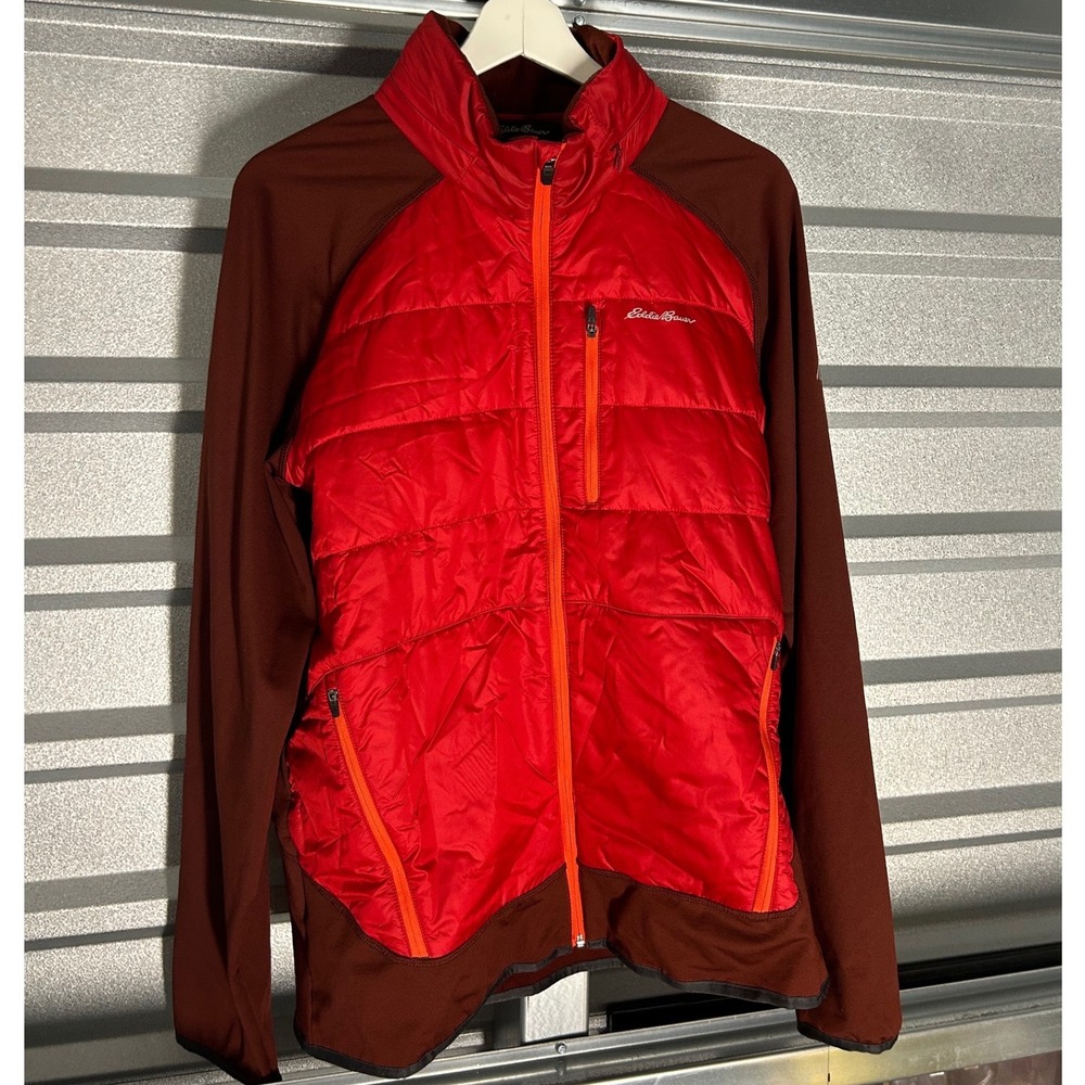 Eddie Bauer Hybrid Jacket Mens L Red Primaloft First Ascent Gorpcore Hiking